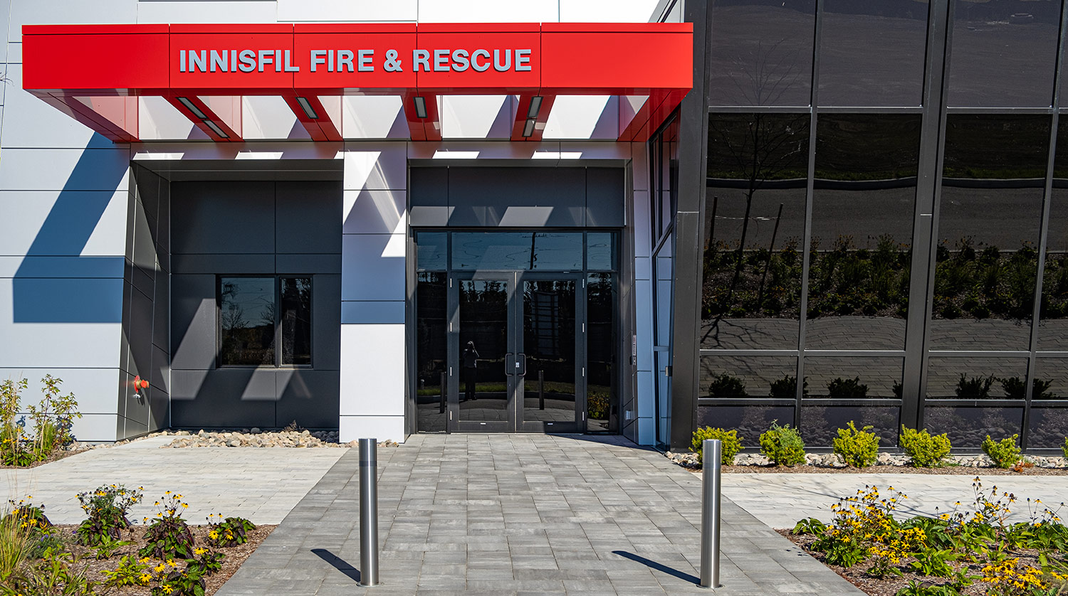 Innisfil Fire Station Number 5, main entrance, Gordon + Gordon Group, Owner Representative